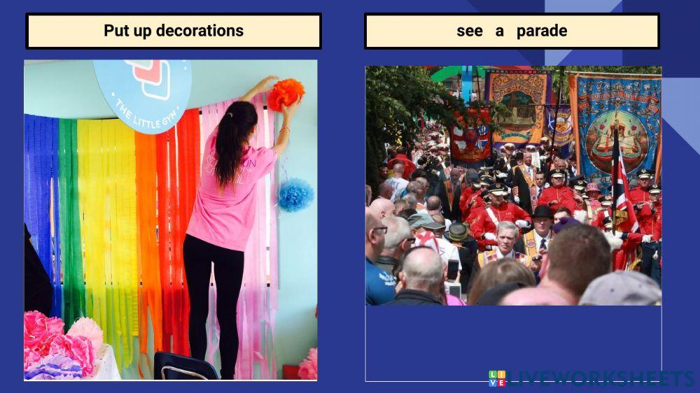 Vocabulary Holidays and Special Occasions