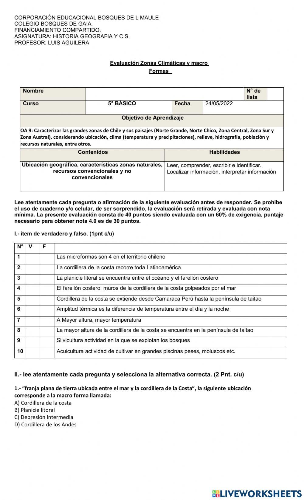 Evaluacion historia Macroformas