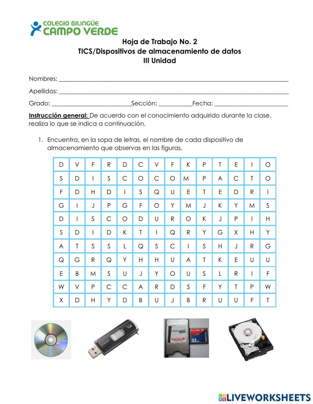 Dispositivos de almacenamiento Dispositivos de almacenamiento