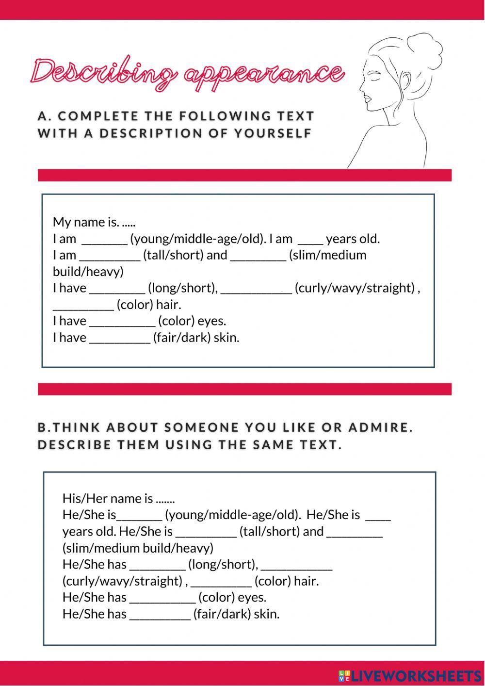 Describing appearnce