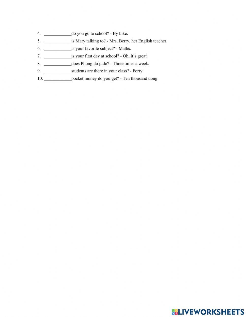 MLH6 - Unit 1 - My new school-BVII-BXIII (Công thức thì)