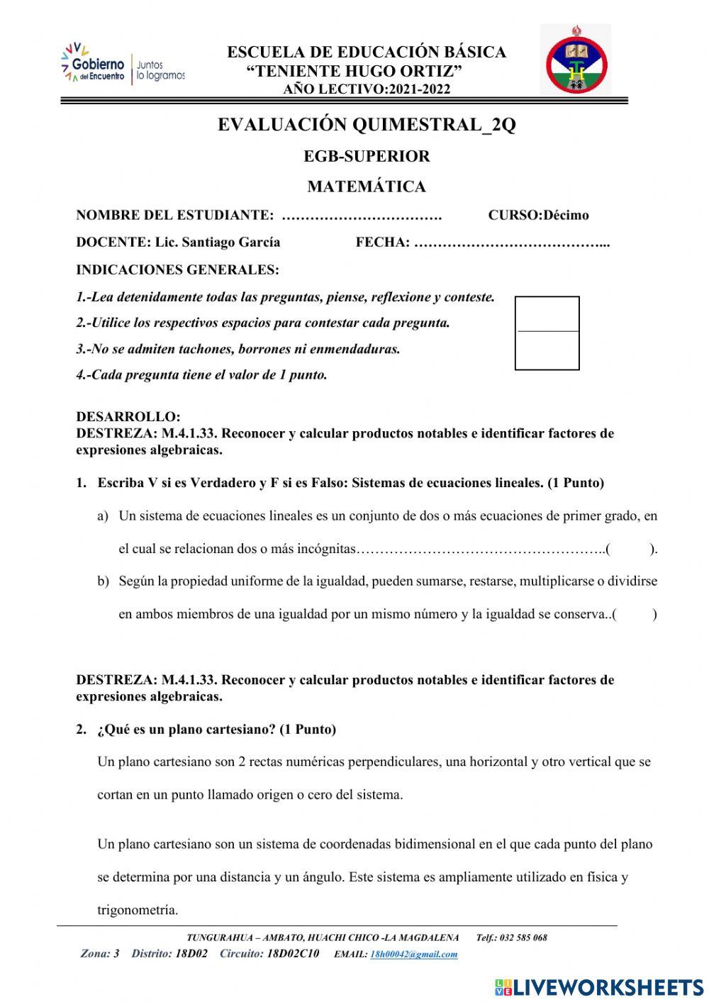 Evaluación sumativa-segundo parcial-2q