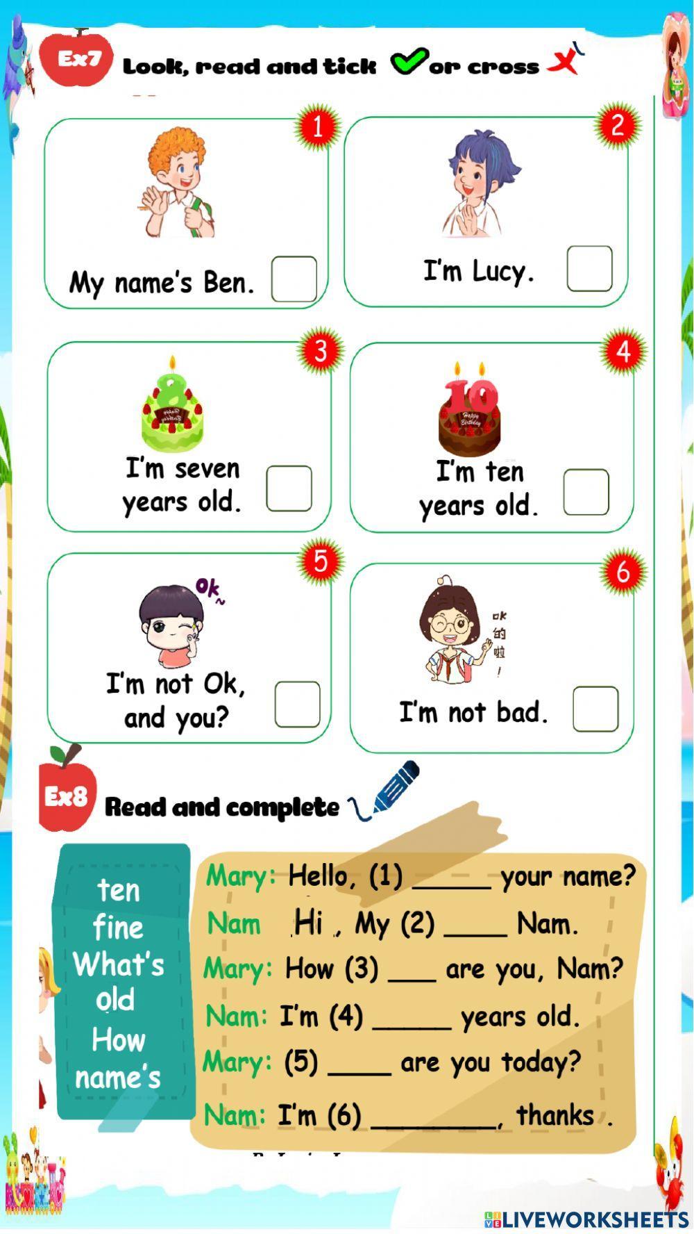 Phiếu bài tập Tiếng Anh 3 - Unit 2 Global success