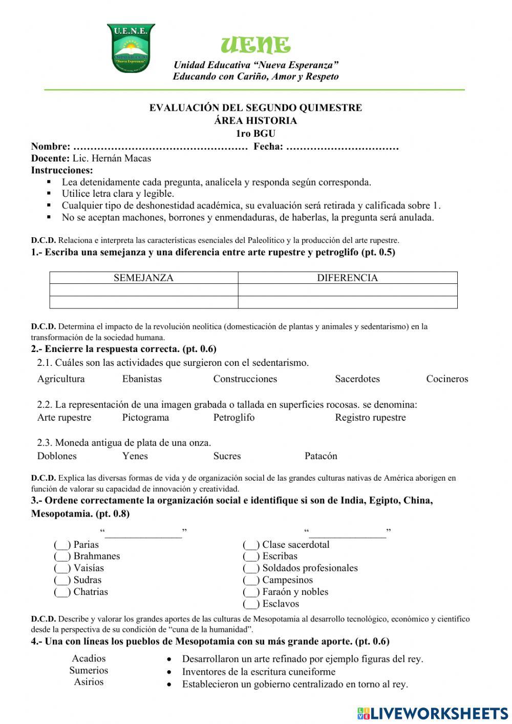 Historia 2do quimestre