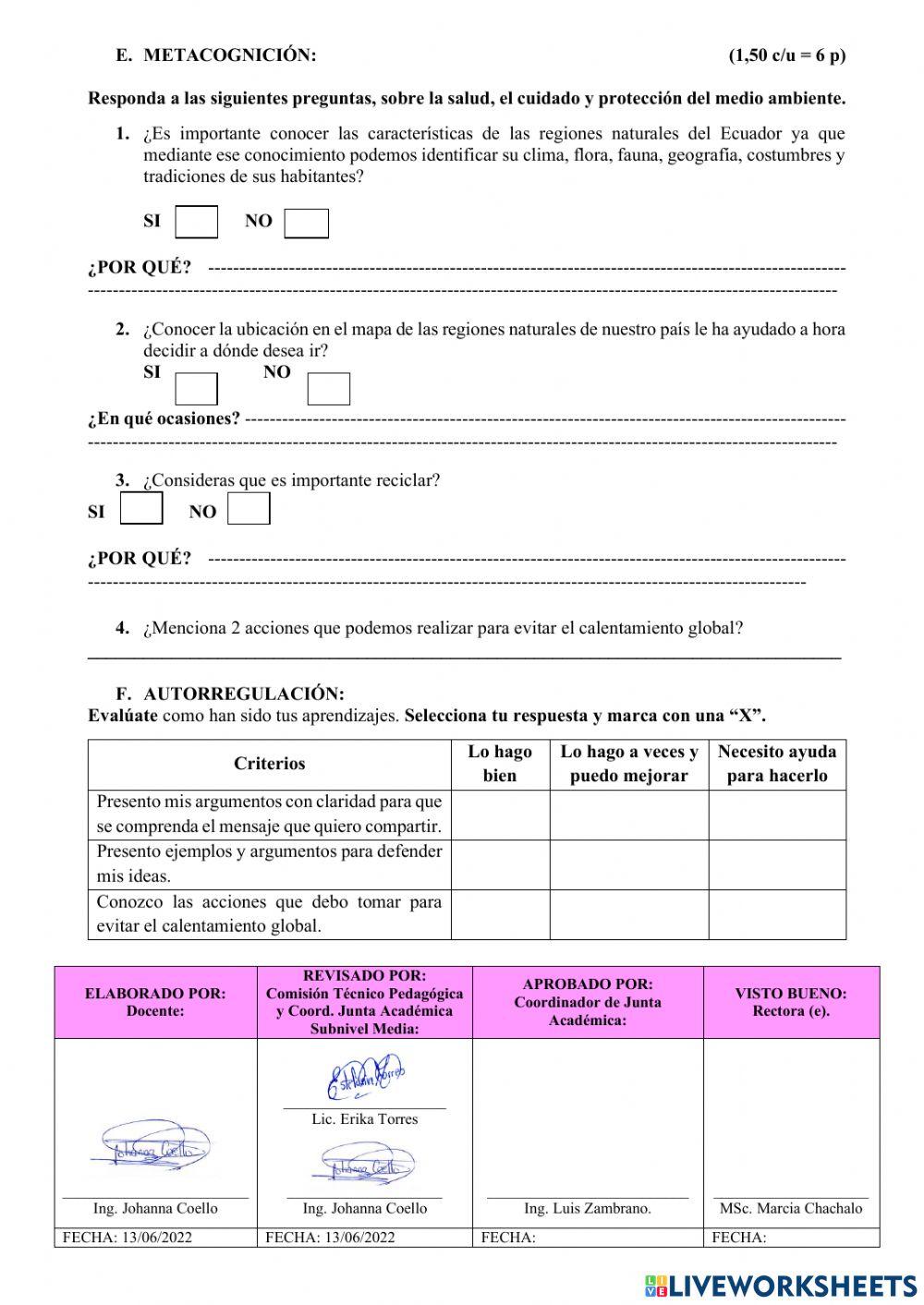 Evaluación 2do Quimestre E