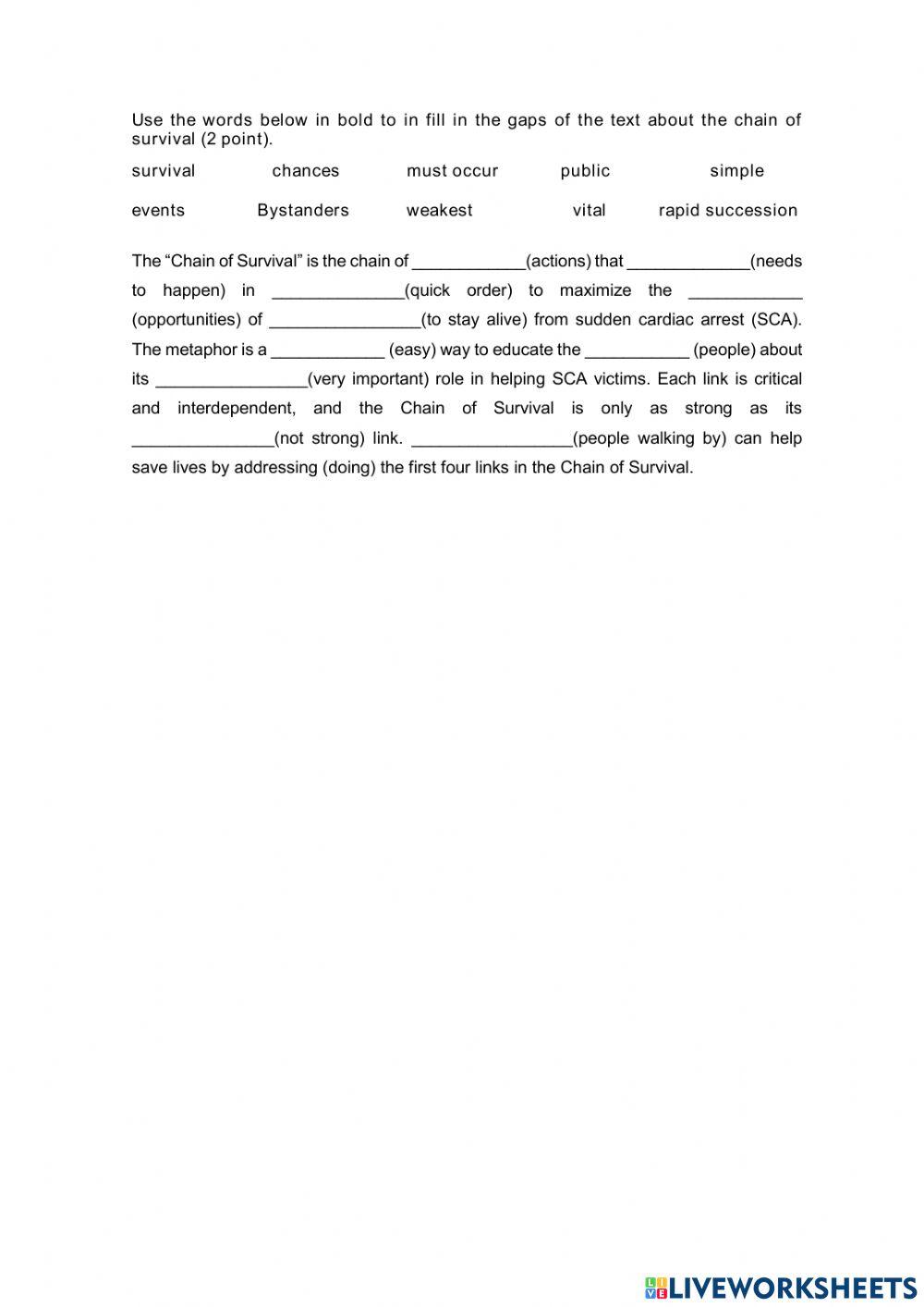 Chain of survival definition