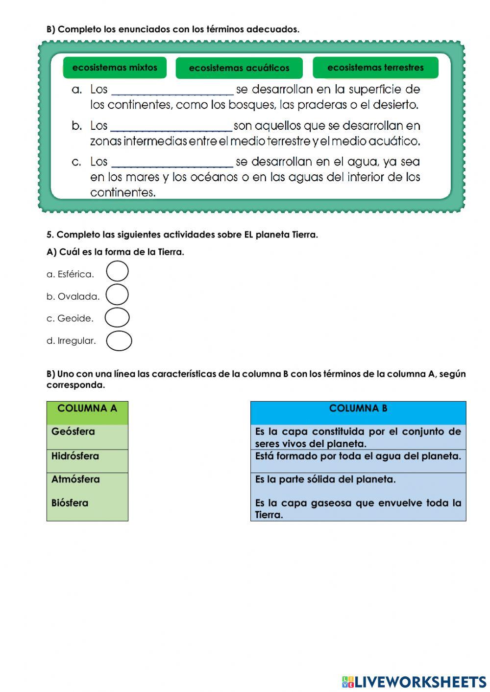 Evaluación Ciencias Naturales