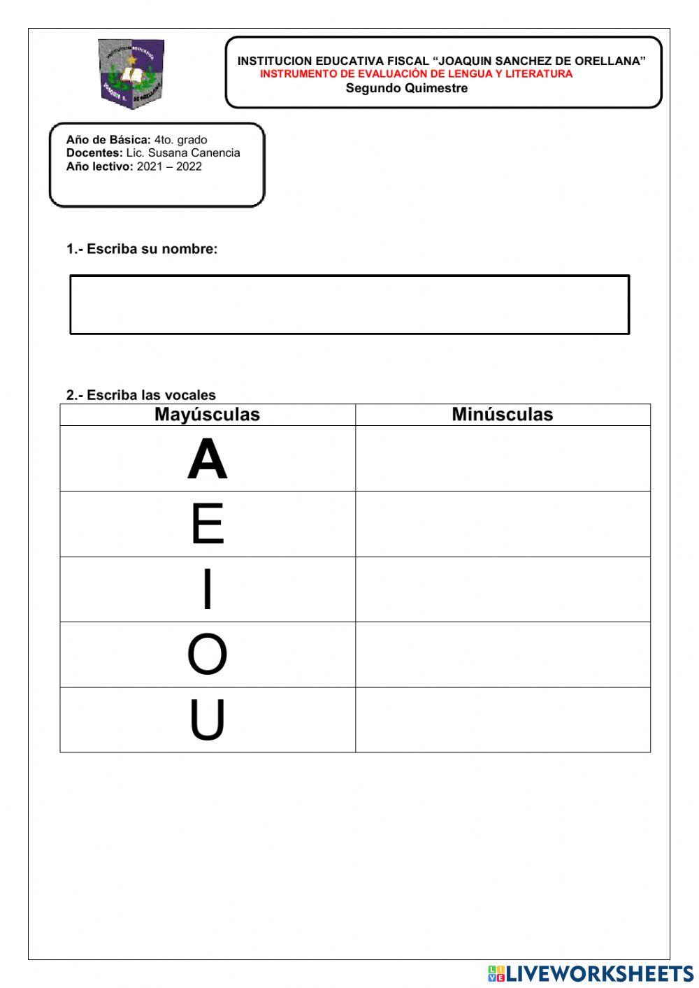 Evaluación de Lengua