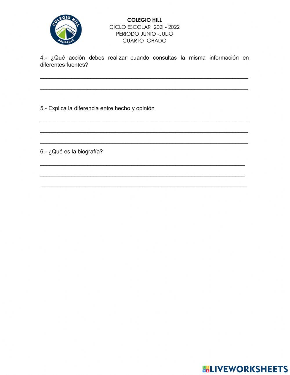 Examen español junio