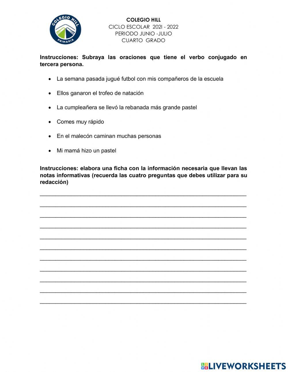 Examen español junio