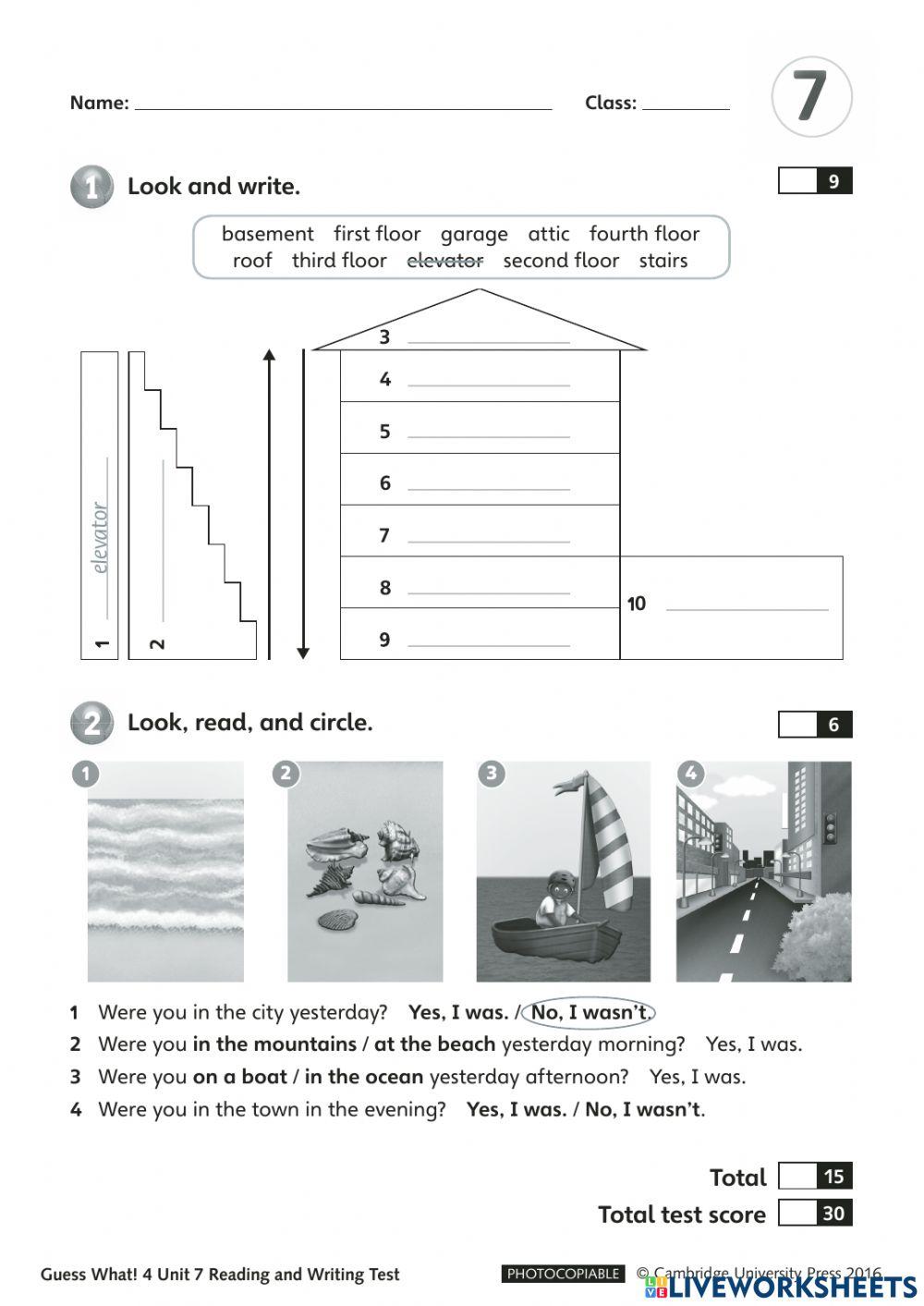 unit 7 online exercise for | Live Worksheets