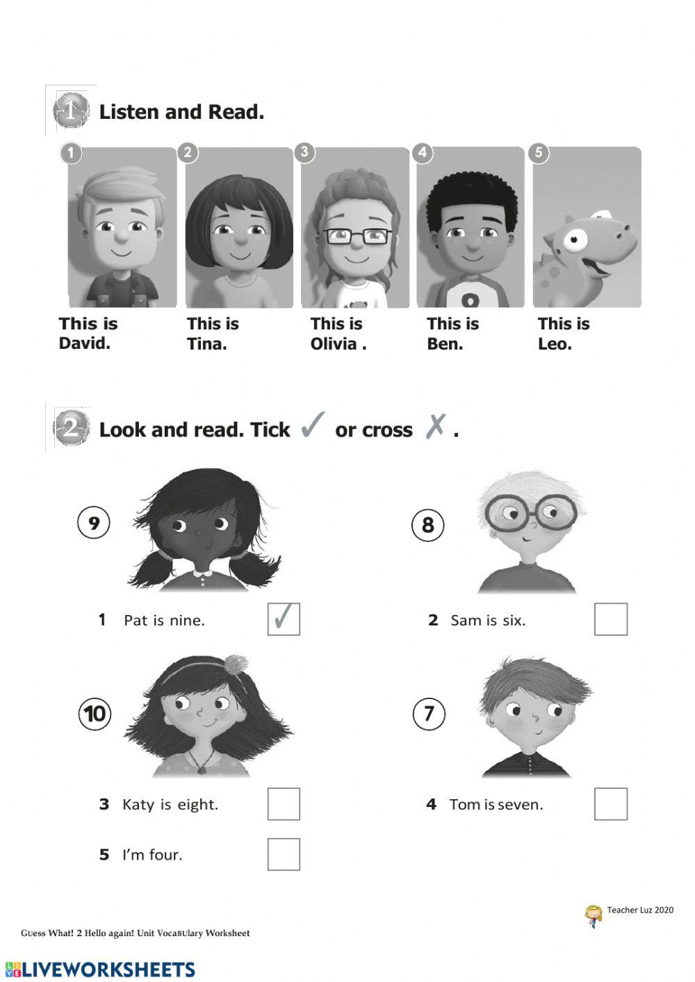 GW2 unit 0 vocabulary