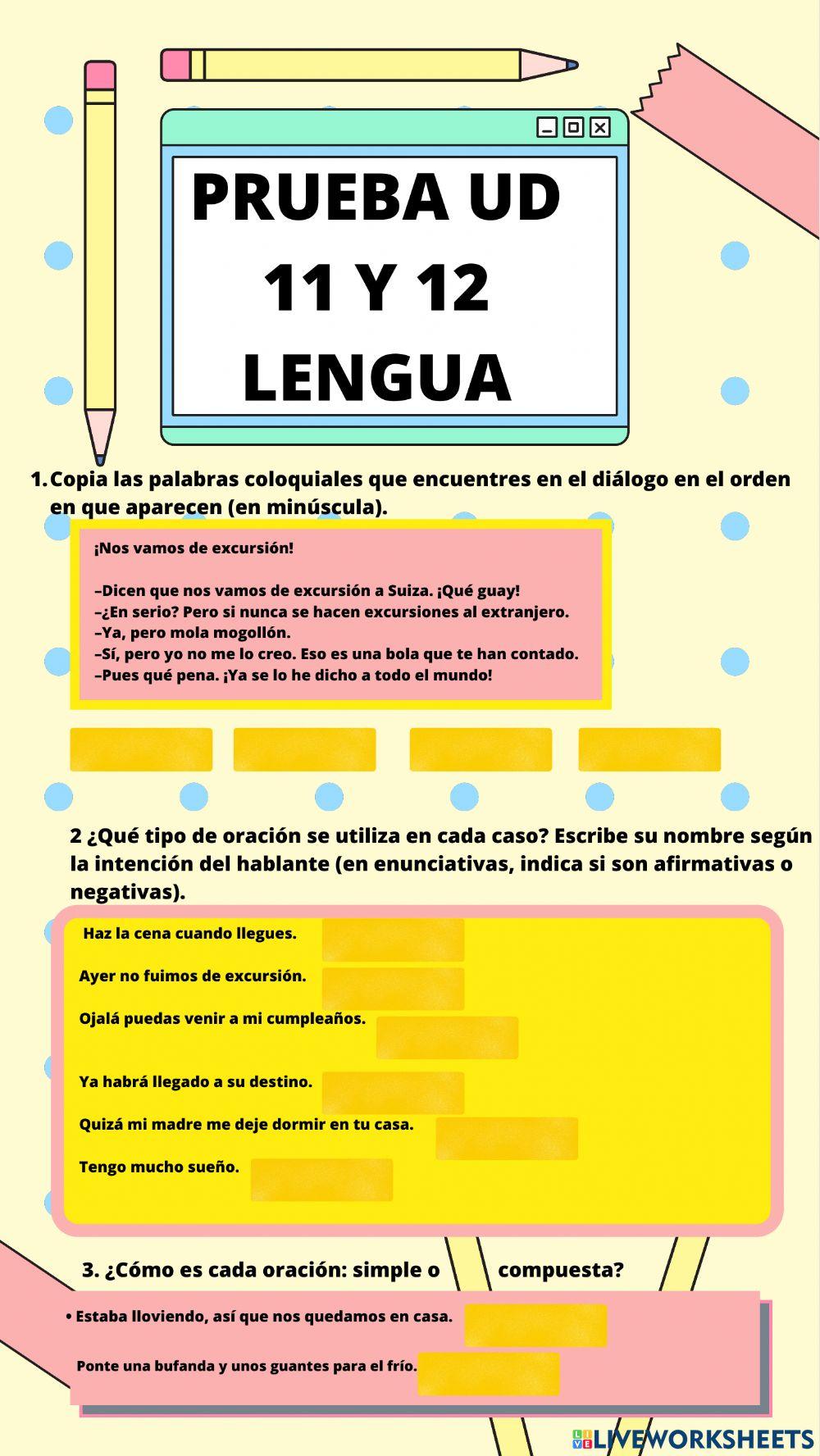 Ud 11 y 12 lengua 6º