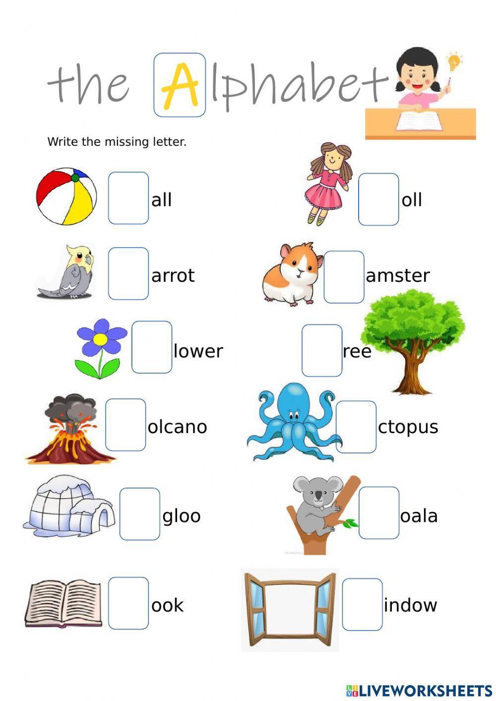 Missing letter Alphabet Missing letter Alphabet