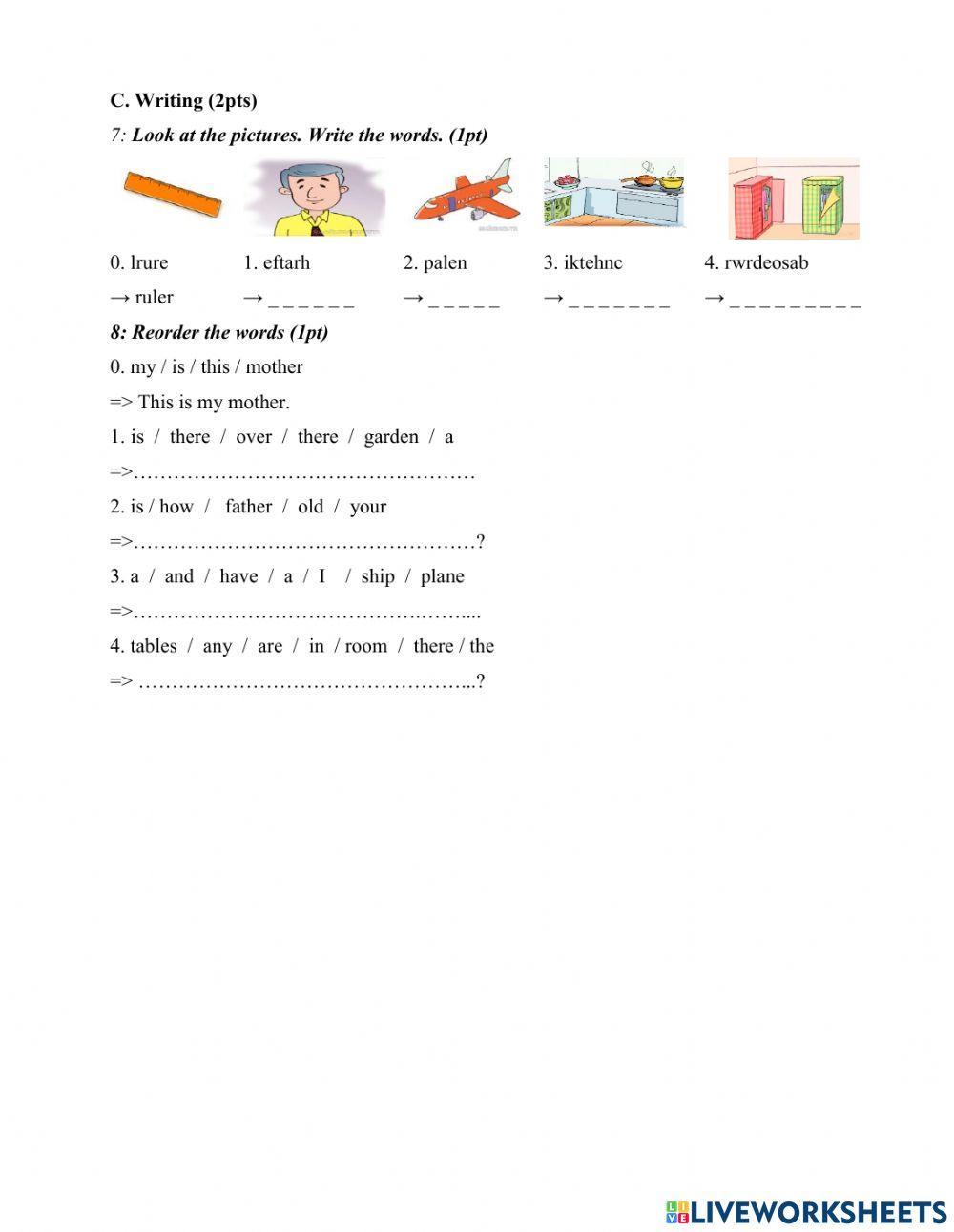 The second semester test grade 3