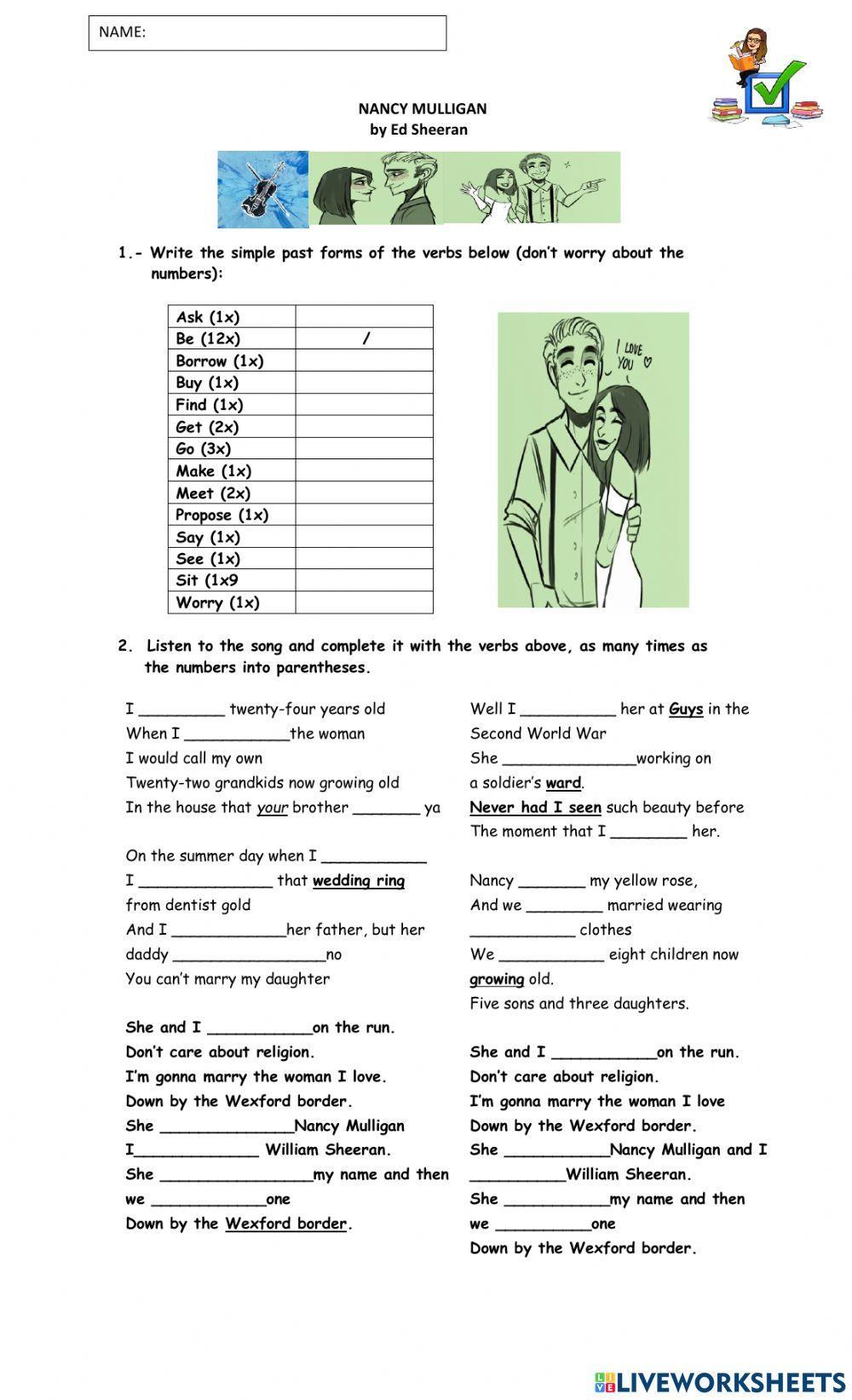 SONG: NANCY MULLIGAN BY ED SHEERAN