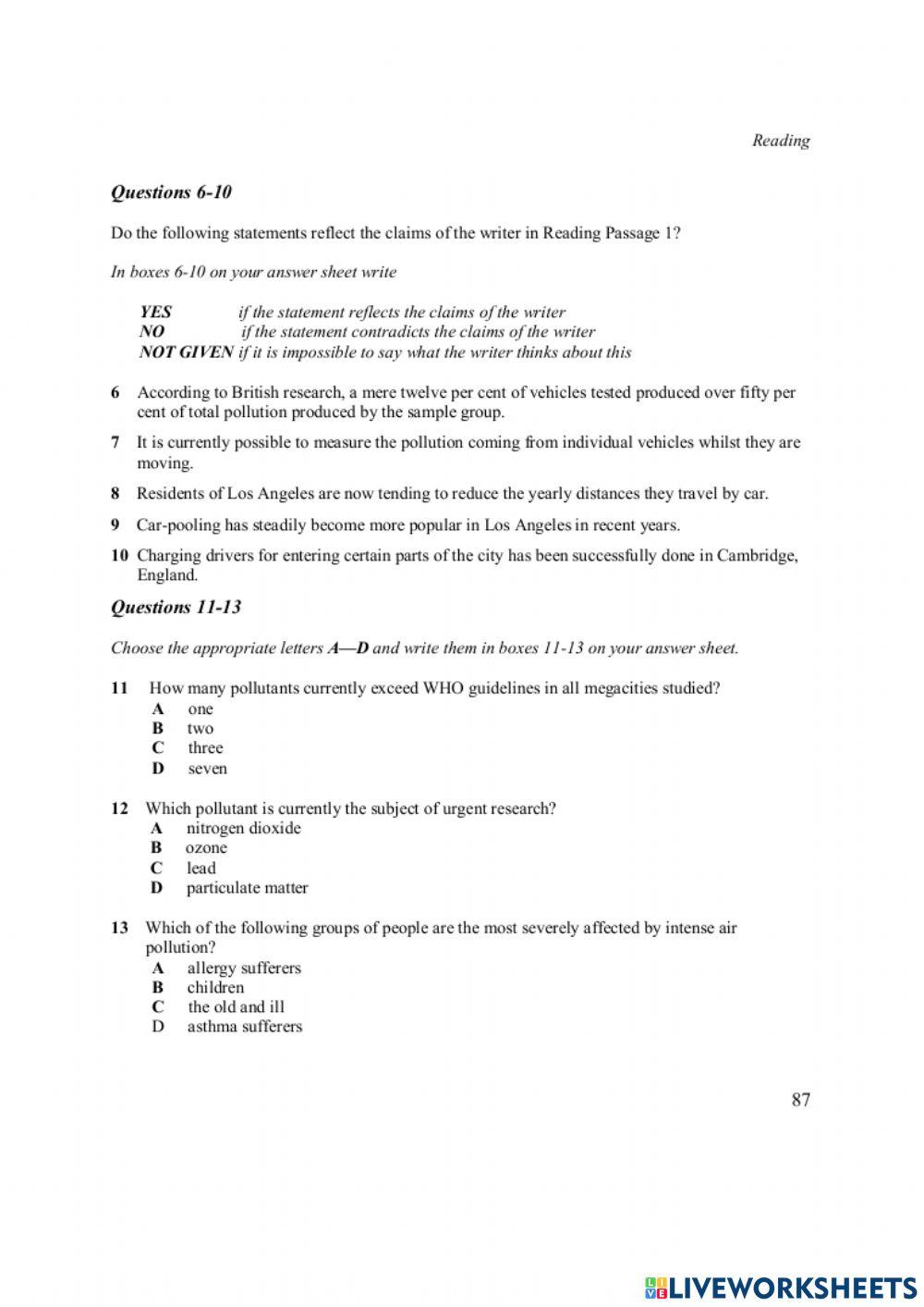 Ielts reading book 3 test 4 part 1