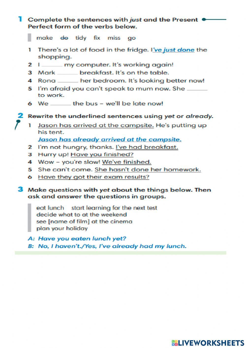 WW2 u9 Present Perfect