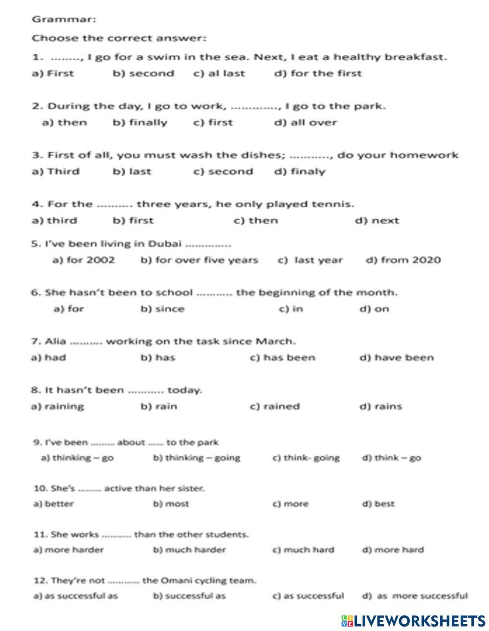 Term 3 grade 8 grammar practice