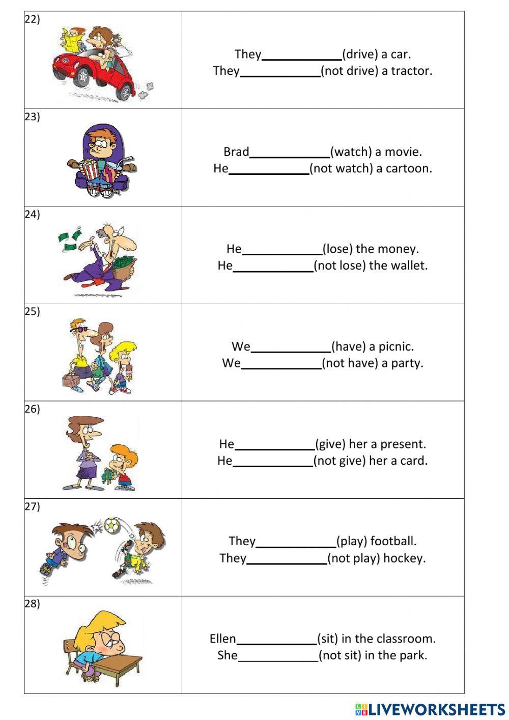 Present simple - Positive and negative forms