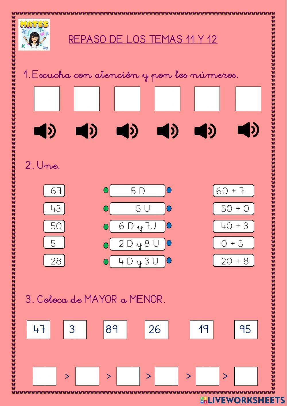 Repaso temas 11 y 12 Repaso temas 11 y 12
