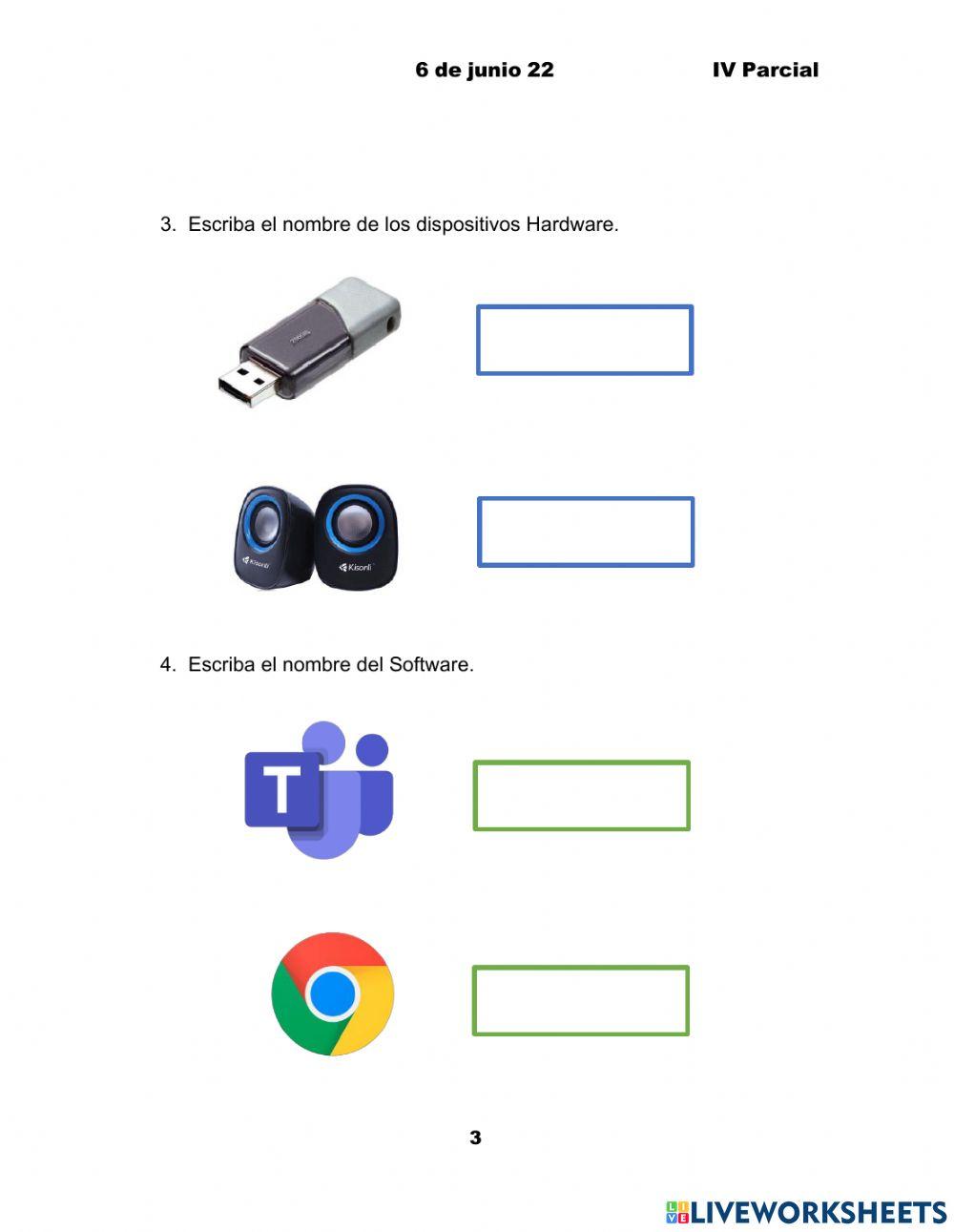 Examen de Computación Primer Grado IV Parcial