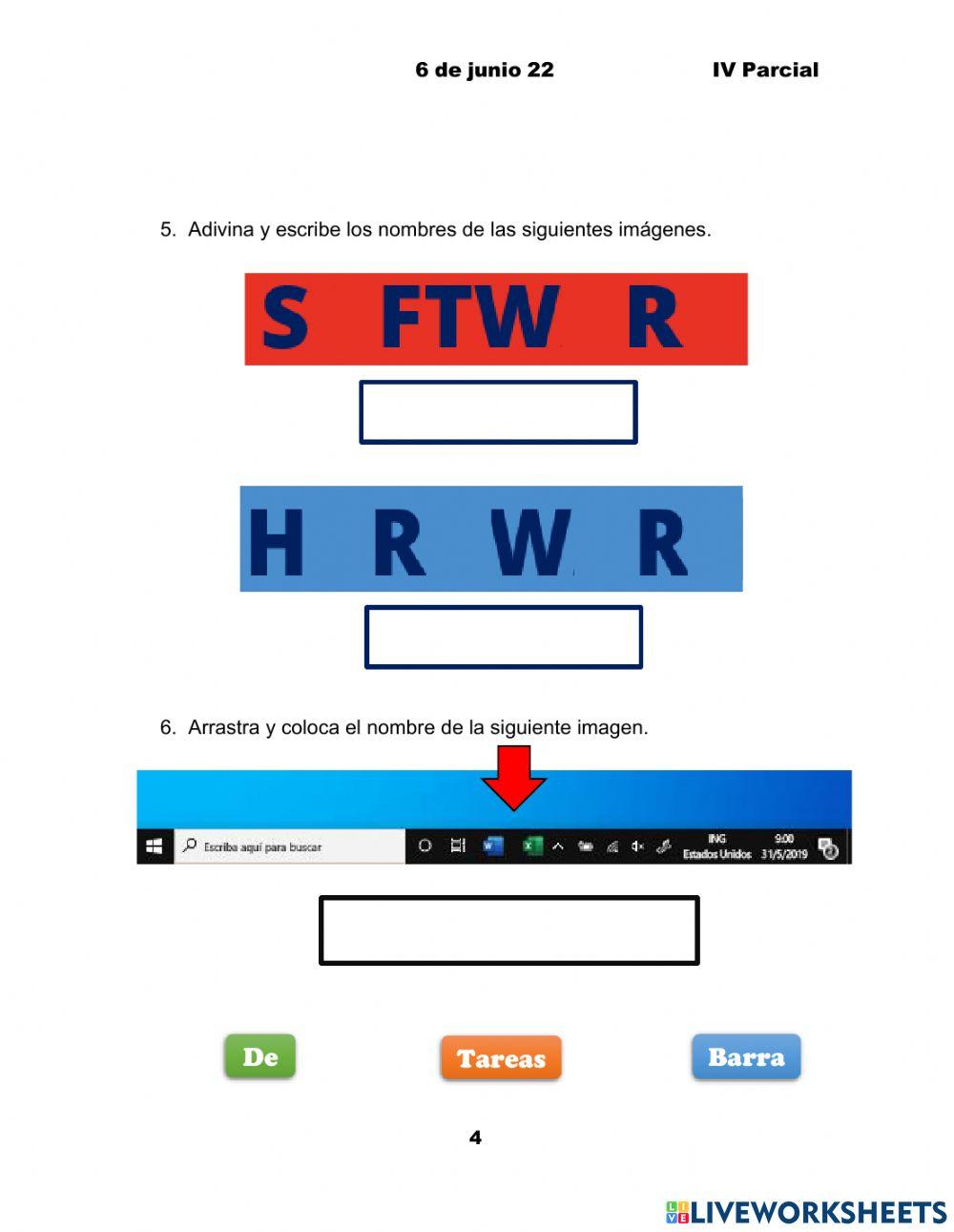 Examen de Computación Primer Grado IV Parcial