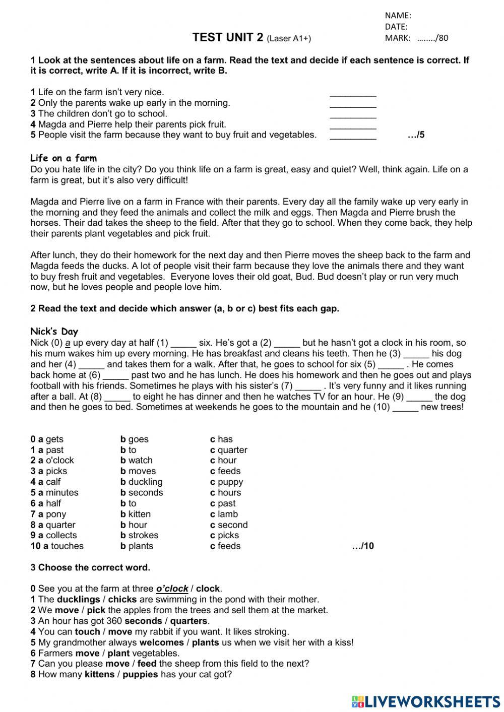 Laser A1+- Test UNIT 2