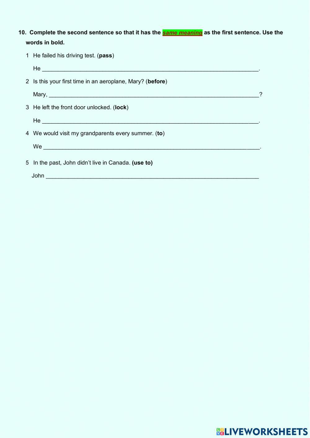 PRACTICE 1º BACHILLERATO 