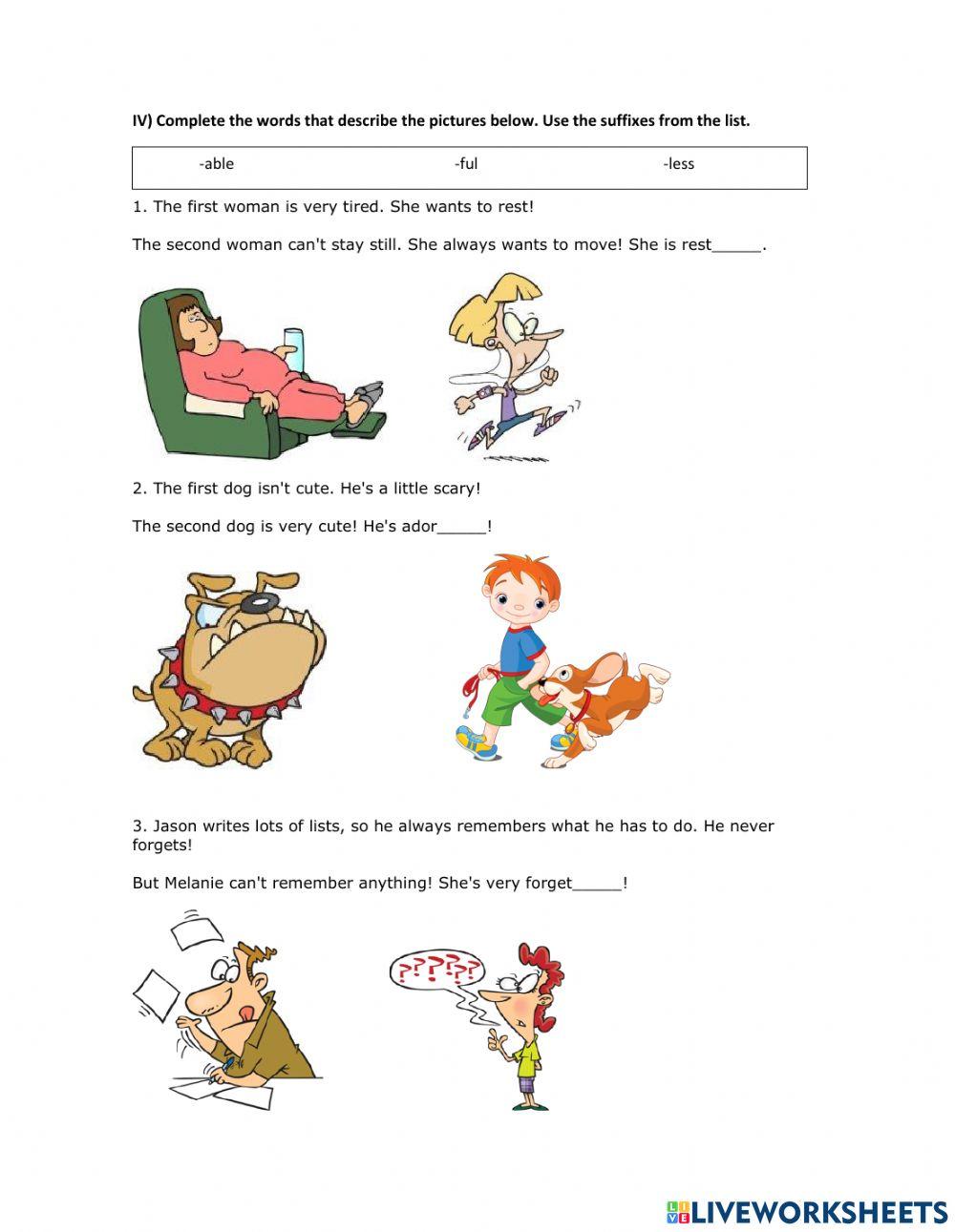 6th grade Language exam 2nd moment 3rd trimester