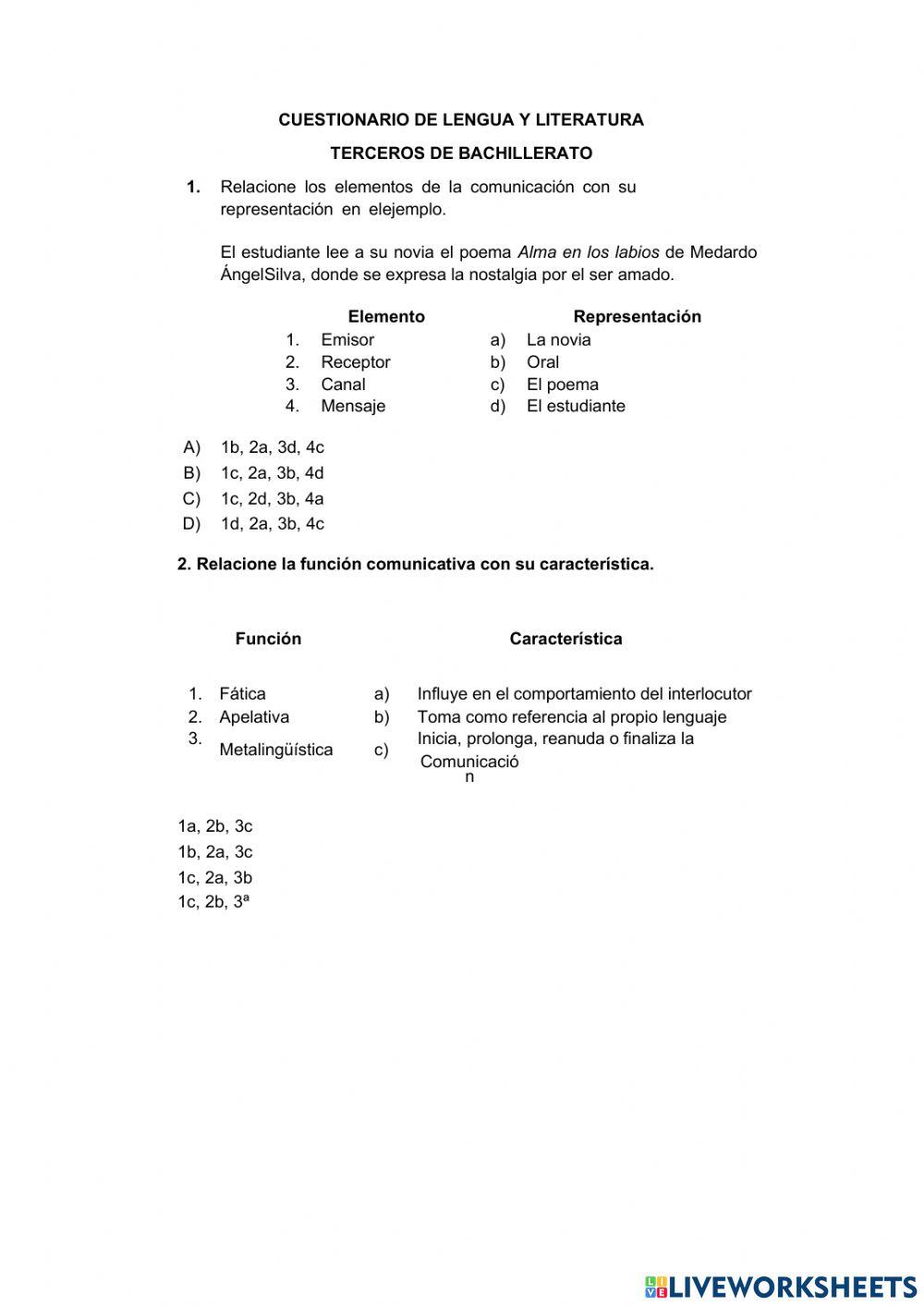 Evaluación Lengua y Literatura