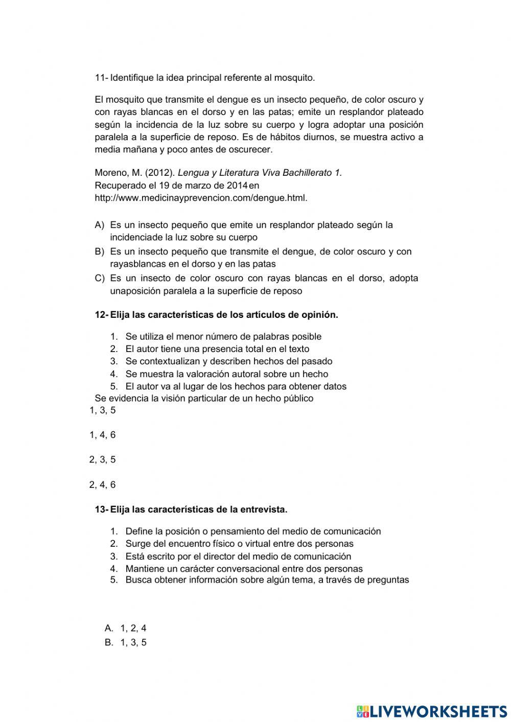 Evaluación Lengua y Literatura