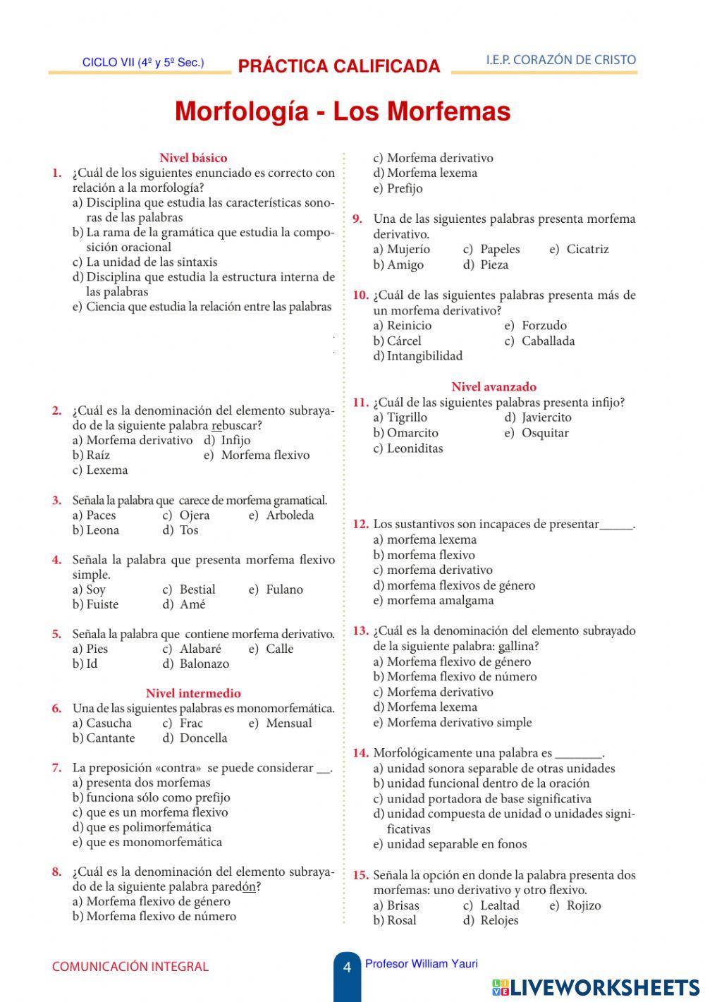 Morfología Morfemas
