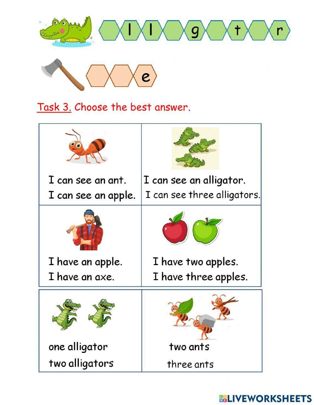 A a ant apple alligator axe