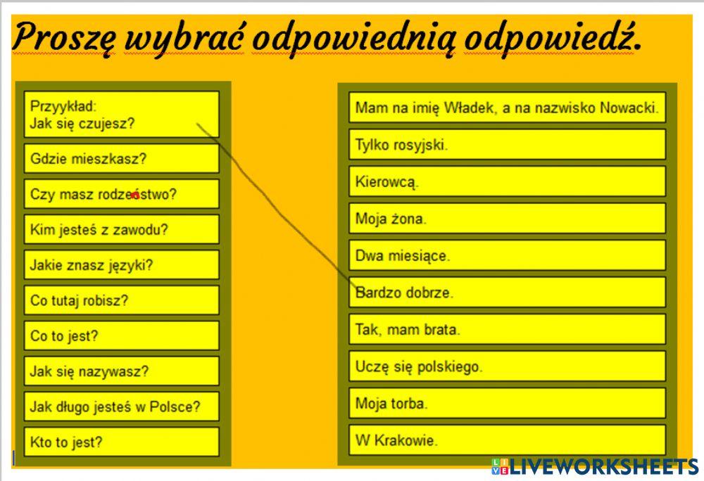 Czytanie: Właściwa odpowiedź