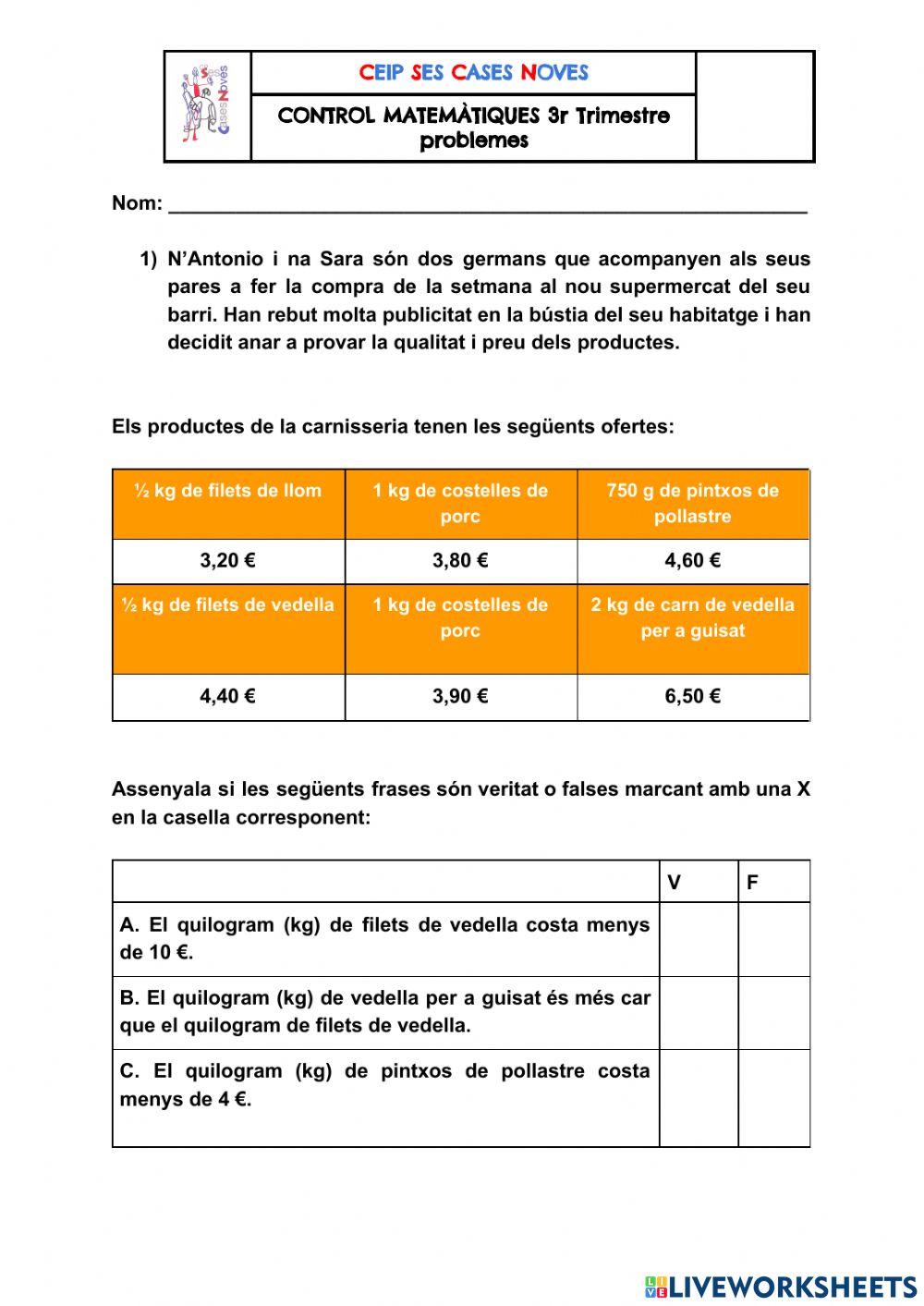 Control problemes 3r trimestre