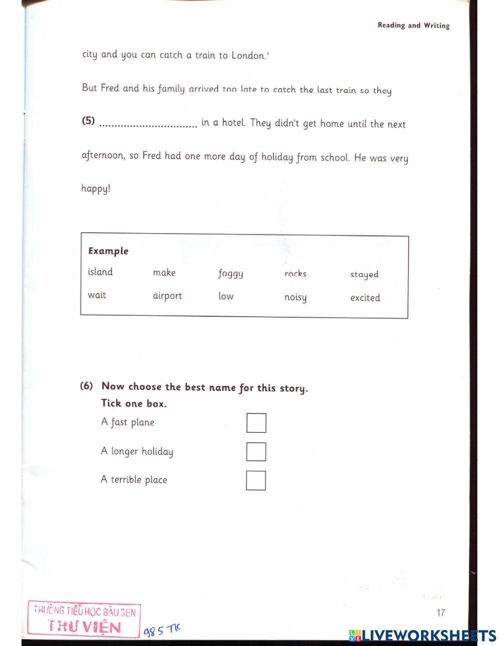 Flyer - Test 1 - Book 1 - Reading&Writing