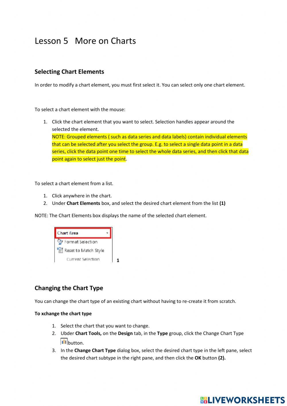 Lesson 5 More on Charts