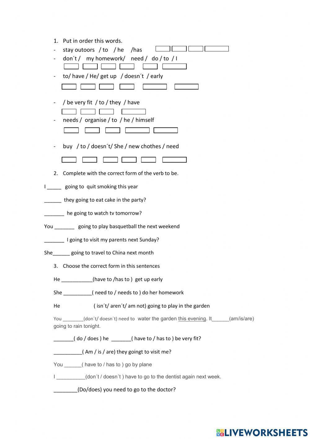 Going to have to need to worksheet live worksheets