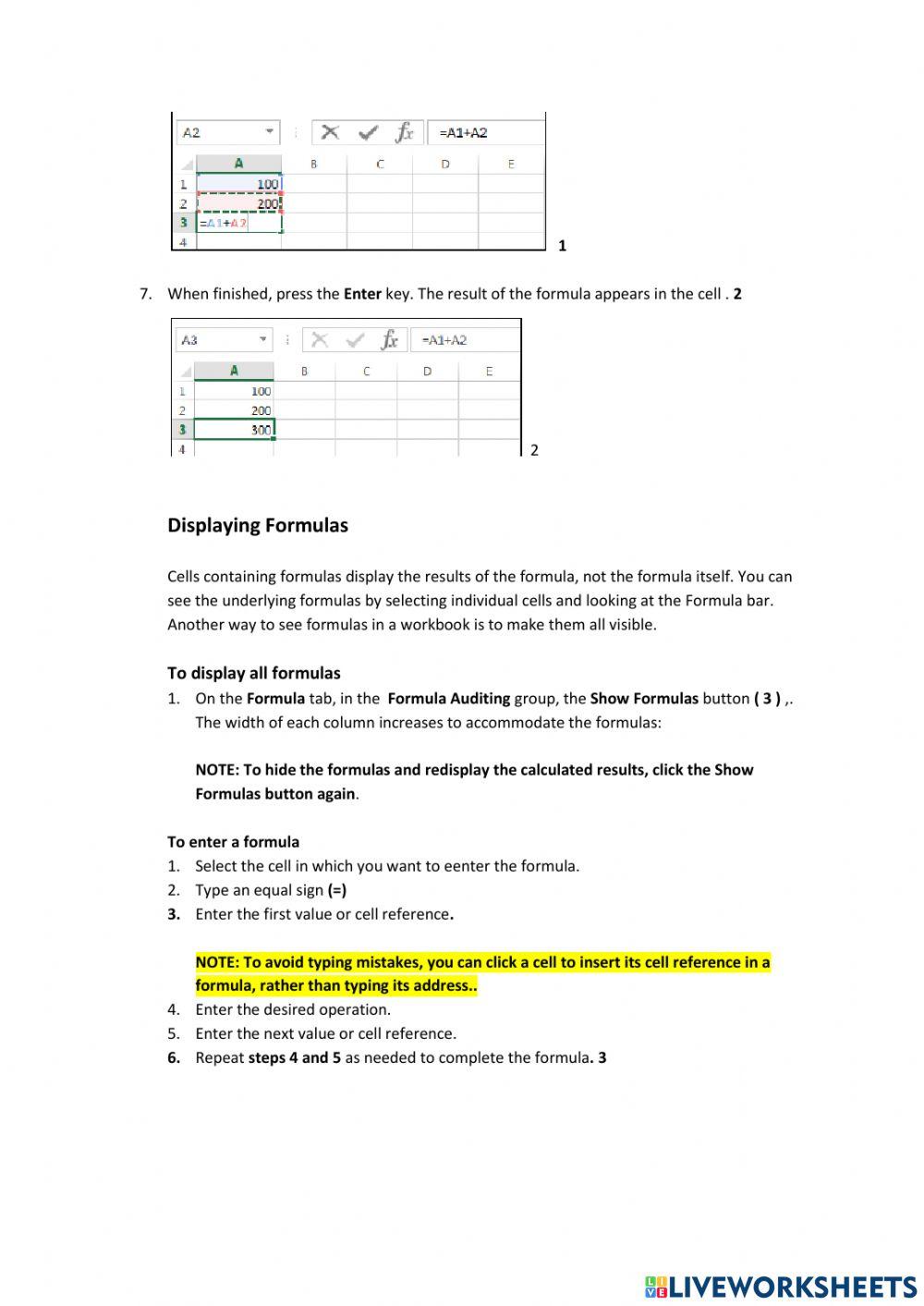 Lesson 7 Using Functions and Formulas 0601 | Grace Vogt