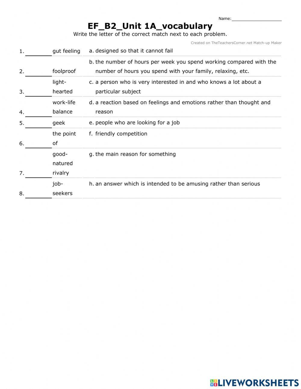 EF-B2-Unit 1A-vocabulary