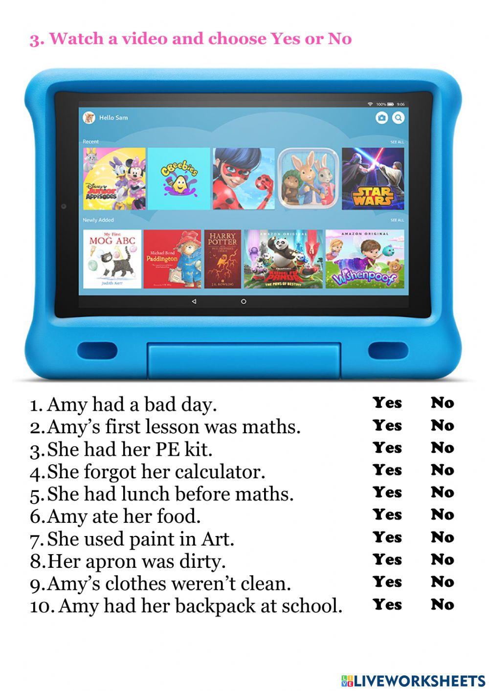 Past Simple At school