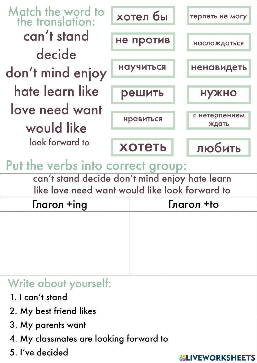 Infinitive VS gerund