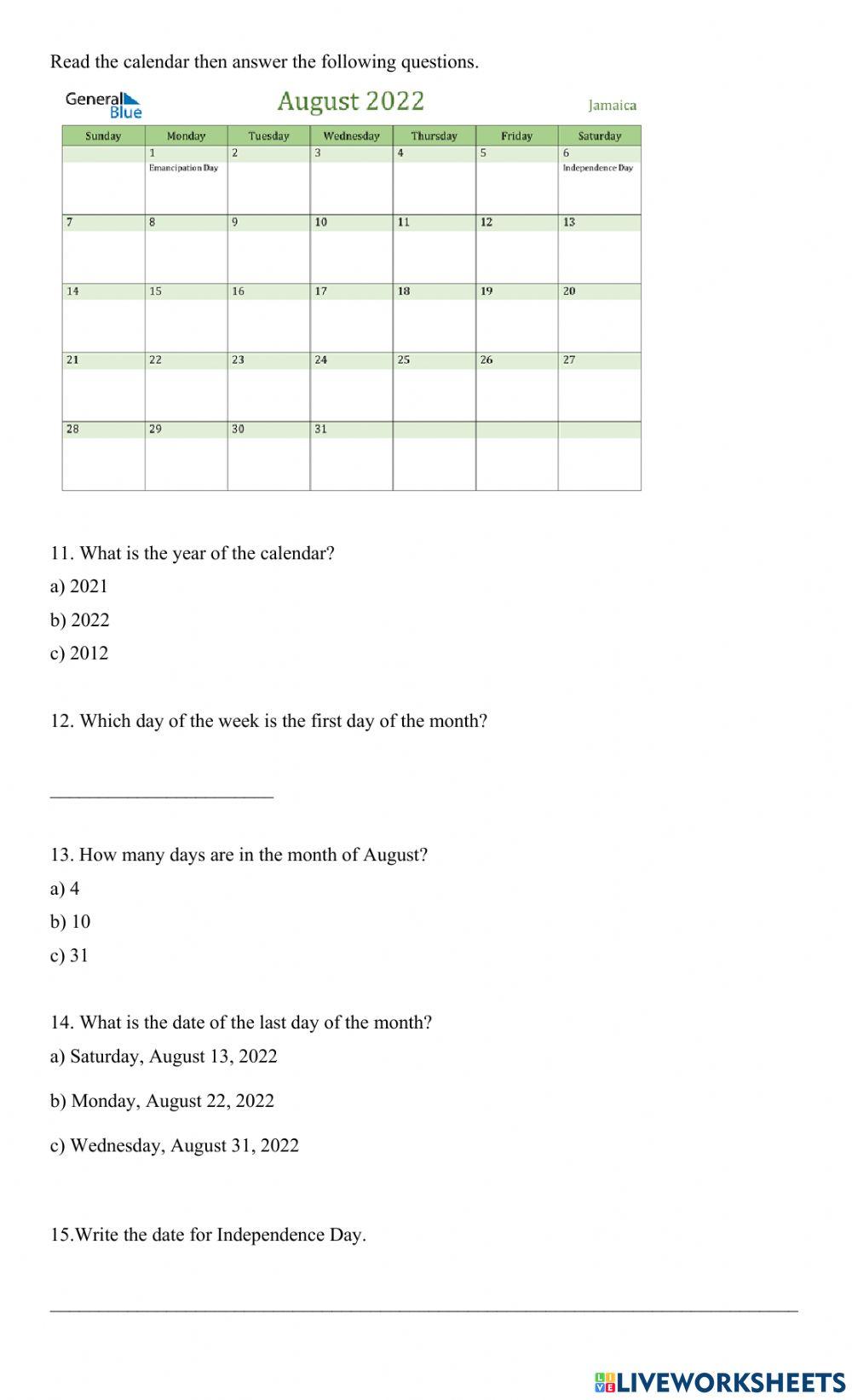 Reading and Comprehension Assessment