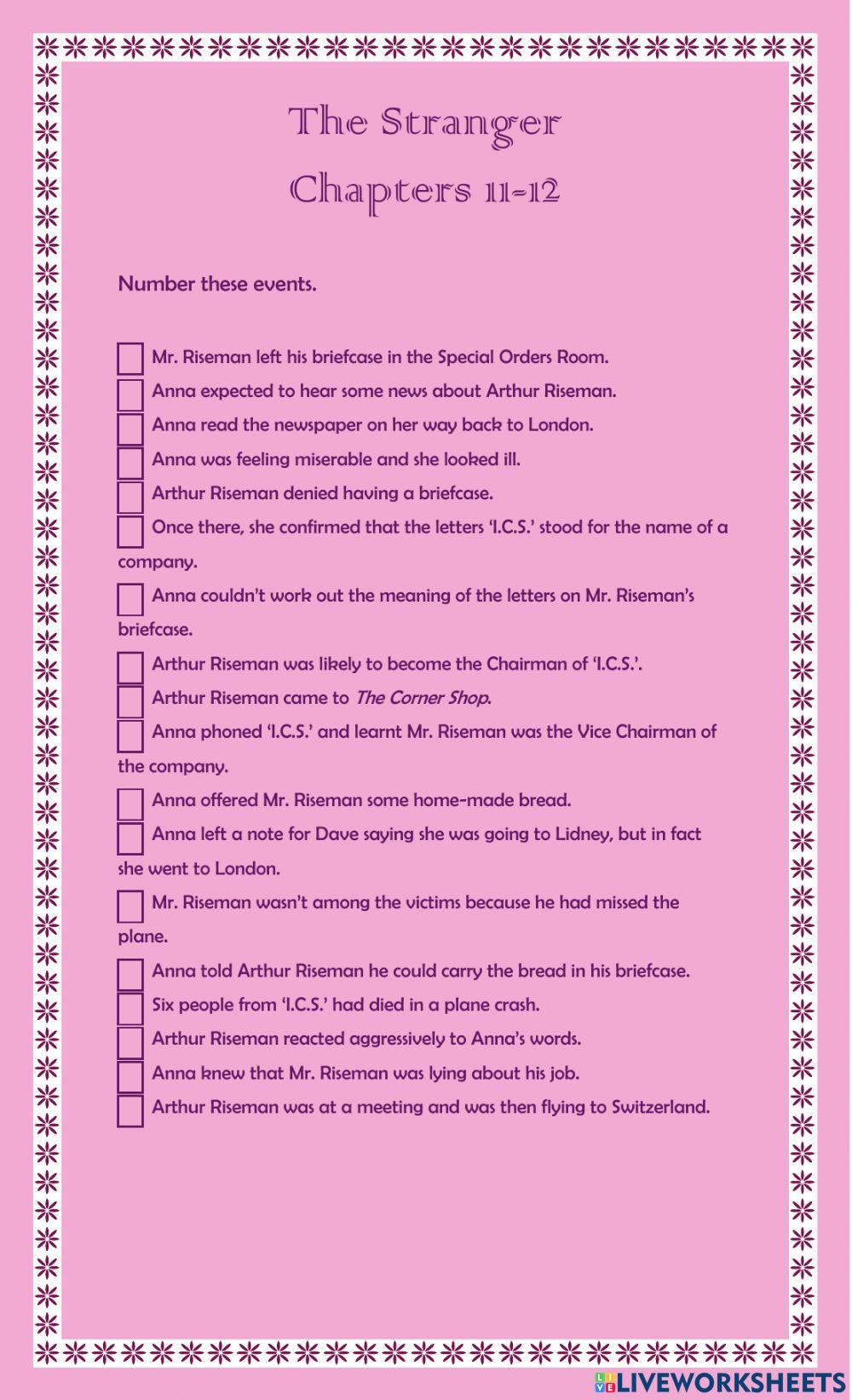 The Stranger- Chapters 11-12