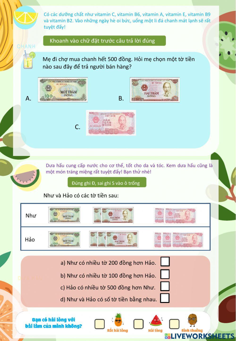 Lớp 2 - Toán - Tuần 32 - Đề 2