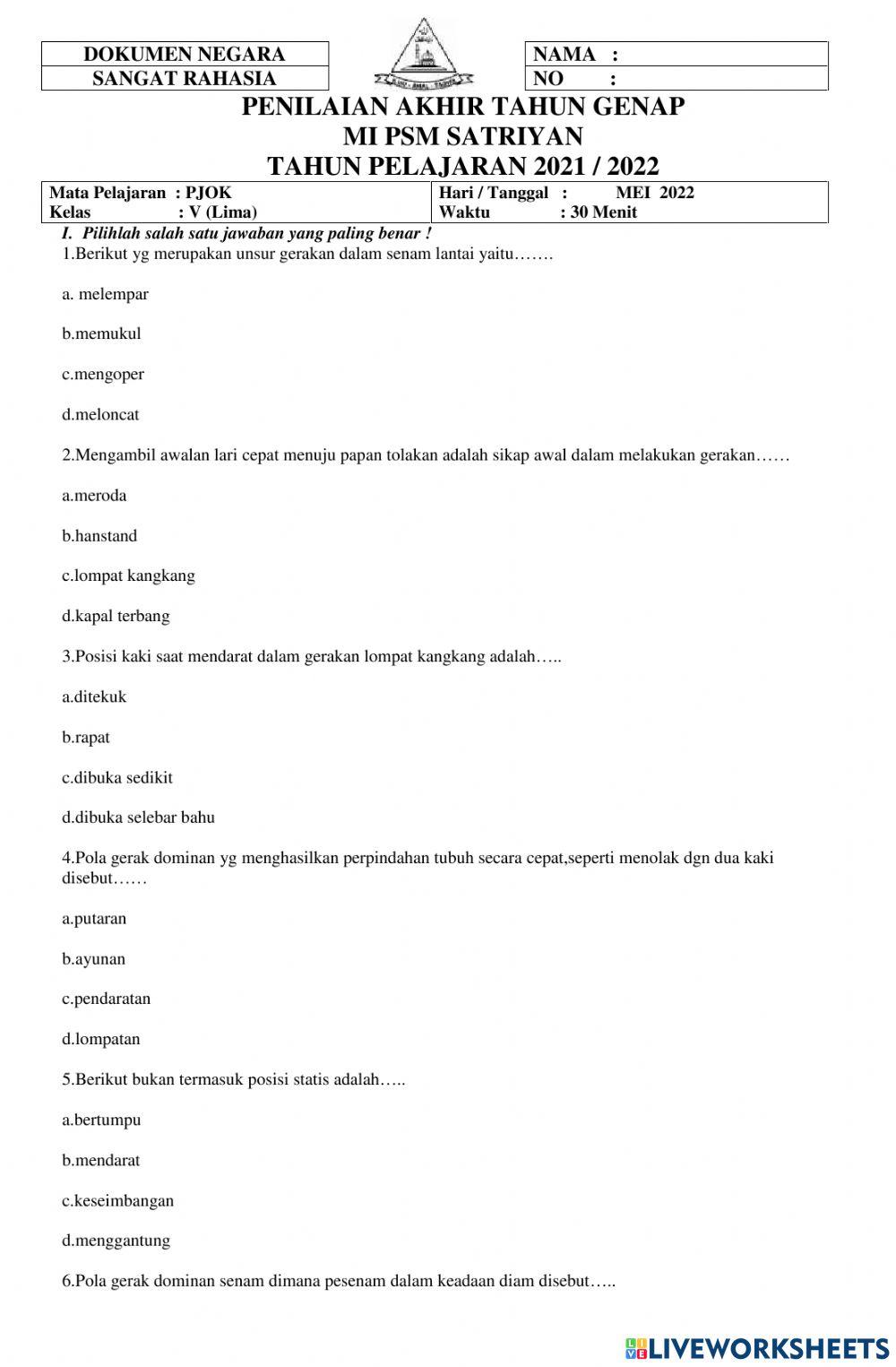 Pat pjok 5 genap 21-22