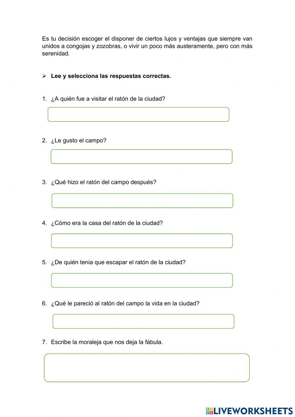 Examen de lectura