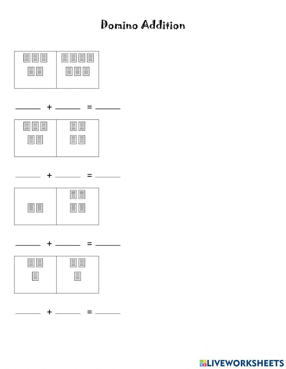 Domino Math 13 worksheet | Live Worksheets