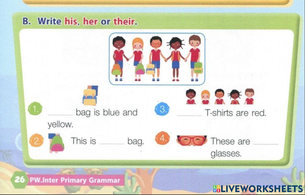 Write his,her or their6 worksheet | Live Worksheets
